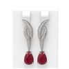 Image 1 : 6.79 ctw Ruby & Diamond Earrings 18K White Gold