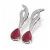 Image 3 : 6.79 ctw Ruby & Diamond Earrings 18K White Gold