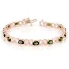 Image 1 : 8.15 ctw Green Tourmaline & Diamond Bracelet 18k Rose Gold