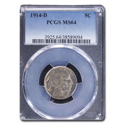 1914-D Buffalo Nickel MS-64 PCGS