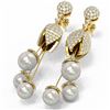Image 3 : 3.75 ctw Diamond Pearl & Earrings 18K Yellow Gold