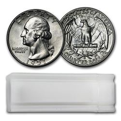 1951-D Washington Quarter 40-Coin Roll BU