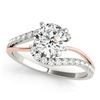 Image 1 : 0.85 ctw Certified VS/SI Diamond Bypass Solitaire Ring 18k 2Tone Gold