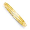 Image 2 : 14k Gold 3/16 Diamond-cut Concave Hinged Bangle Bracelet