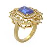 Image 1 : 5.5 ctw Tanzanite & Diamond Ring 18K Yellow Gold