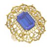 Image 3 : 5.5 ctw Tanzanite & Diamond Ring 18K Yellow Gold