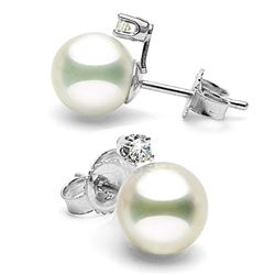 White Akoya Pearl and Diamond Radiance Earrings