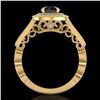 Image 3 : 1.12 ctw Fancy Black Diamond Engagment Art Deco Ring 18k Yellow Gold