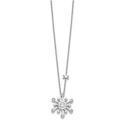 14k White Gold .25ct Diamond Snowflake Necklace - 18 in.