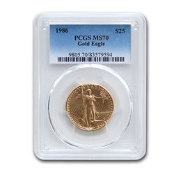 1986 1/2 oz Gold American Eagle MS-70 PCGS