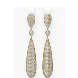 7 ctw Diamond Earrings 18K Yellow Gold