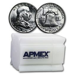 1954-D Franklin Half Dollar 20-Coin Roll BU