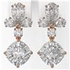 Image 2 : 2.75 ctw Cushion Cut Diamond Designer Earrings 18K Rose Gold