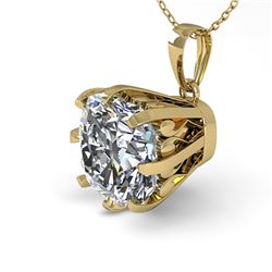 1 ctw Certified VS/SI Cushion Diamond Necklace Vintage 18k Yellow Gold