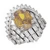 Image 3 : 9.48 ctw Canary Citrine & Diamond Ring 18K White Gold