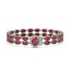 Image 1 : 19.57 ctw Ruby & Diamond Bracelet 14K White Gold
