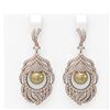 Image 1 : 3.52 ctw Diamond & Pearl Earrings 18K Rose Gold