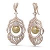 Image 2 : 3.52 ctw Diamond & Pearl Earrings 18K Rose Gold