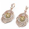 Image 3 : 3.52 ctw Diamond & Pearl Earrings 18K Rose Gold