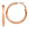 Image 1 : 14k Rose Gold Polished Round Hoop Earrings - 4x30 mm