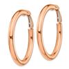 Image 2 : 14k Rose Gold Polished Round Hoop Earrings - 4x30 mm
