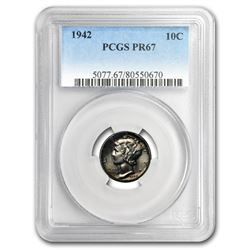 1942 Mercury Dime PR-67 PCGS