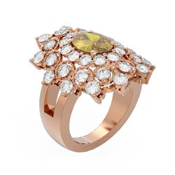 5.52 ctw Canary Citrine & Diamond Ring 18K Rose Gold