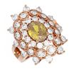 Image 3 : 5.52 ctw Canary Citrine & Diamond Ring 18K Rose Gold