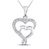 Image 1 : Sterling Silver Round Diamond Heart Pendant .02 Cttw