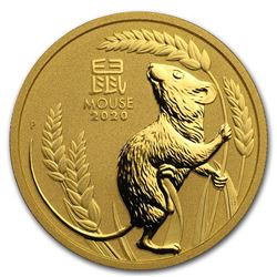 2020 Australia 1 oz Gold Lunar Mouse BU (Series 3)