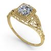 Image 2 : 0.50 ctw Certified VS/SI Cushion Diamond Engagment Ring 18k Yellow Gold
