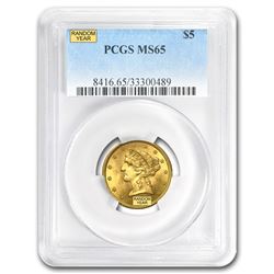 $5 Liberty Gold Half Eagle MS-65 PCGS