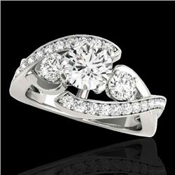 2.26 ctw Certified Diamond Bypass Solitaire Ring 10k White Gold