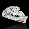 Image 1 : 2.26 ctw Certified Diamond Bypass Solitaire Ring 10k White Gold