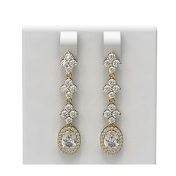 3.84 ctw Oval Diamond Earrings 18K Yellow Gold