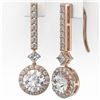 Image 3 : 2.4 ctw Diamond Designer Earrings 18K Rose Gold