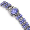 Image 3 : 29.71 ctw Tanzanite & Diamond Bracelet 14K White Gold