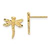 Image 1 : 14k Yellow Gold Dragonfly Post Earrings