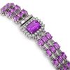 Image 3 : 22.77 ctw Amethyst & Diamond Bracelet 14K White Gold