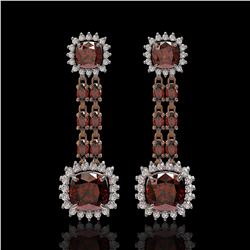 18.92 ctw Garnet & Diamond Earrings 14K Rose Gold