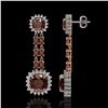Image 2 : 18.92 ctw Garnet & Diamond Earrings 14K Rose Gold
