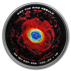 1 oz Silver Colorized Proof Spinner - M57 Ring Nebula