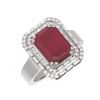 Image 3 : 6.6 ctw Ruby & Diamond Ring 18K White Gold