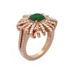 Image 1 : 3.23 ctw Emerald & Diamond Ring 18K Rose Gold