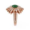Image 2 : 3.23 ctw Emerald & Diamond Ring 18K Rose Gold