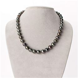 Subtle Cherry and Green Baroque Tahitian Pearl Necklace, 18", 8.1-10.5mm, AA+/AAA Quality