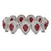 Image 2 : 56.04 ctw Certified Ruby & Diamond Victorian Bracelet 14K White Gold