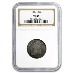 1819 Capped Bust Quarter VF-35 NGC (Large 9)