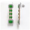Image 2 : 10.22 ctw Jade & Diamond Earrings 14K Rose Gold