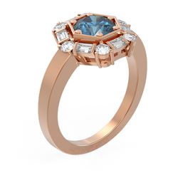 2.18 ctw Intense Blue Diamond Ring 18K Rose Gold
